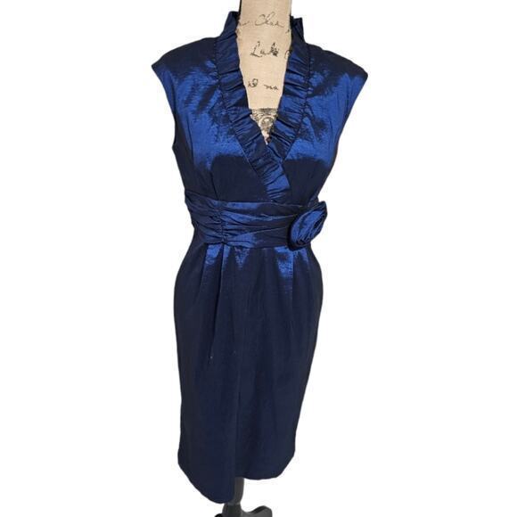 Jessica Howard Dresses & Skirts - Jessica Howard Cocktail Dress With Ruffled Collar And Flower On Waist Size 8